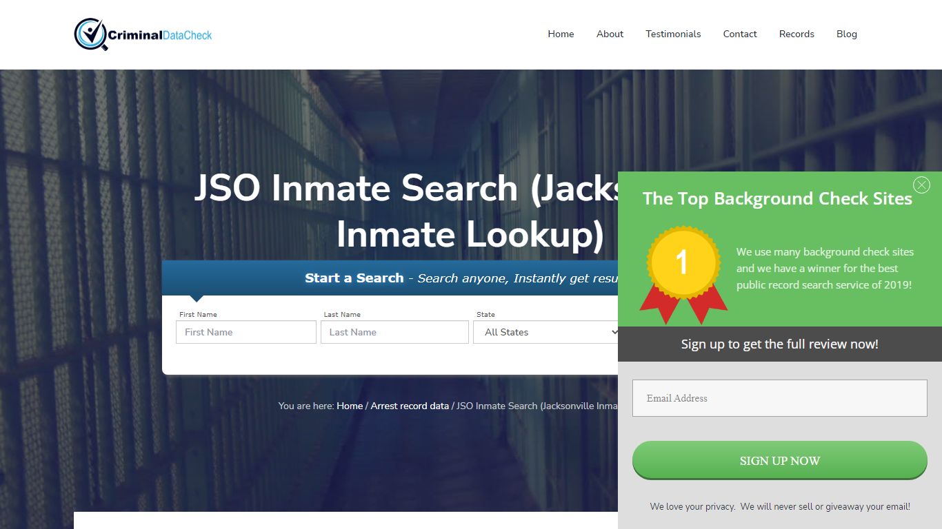 JSO Inmate Search (Jacksonville Inmate Lookup) - Criminal Data Check